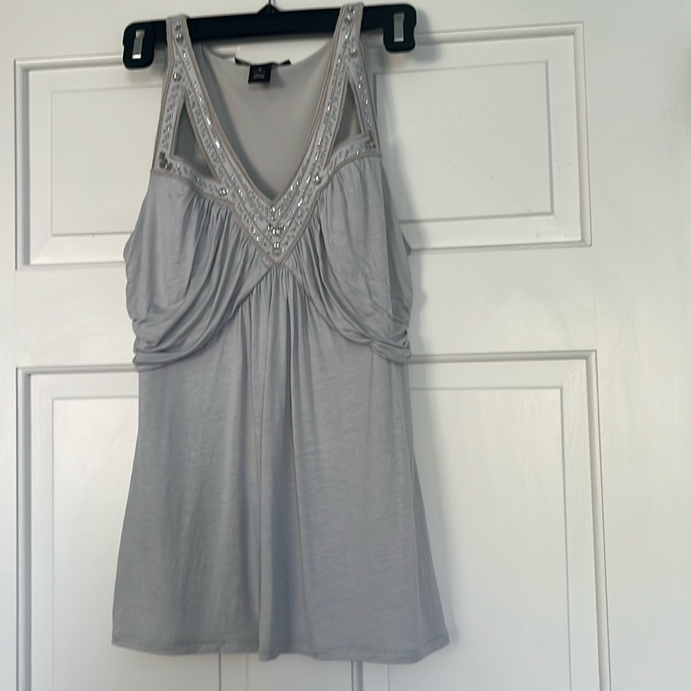 Grey silver jewel top
